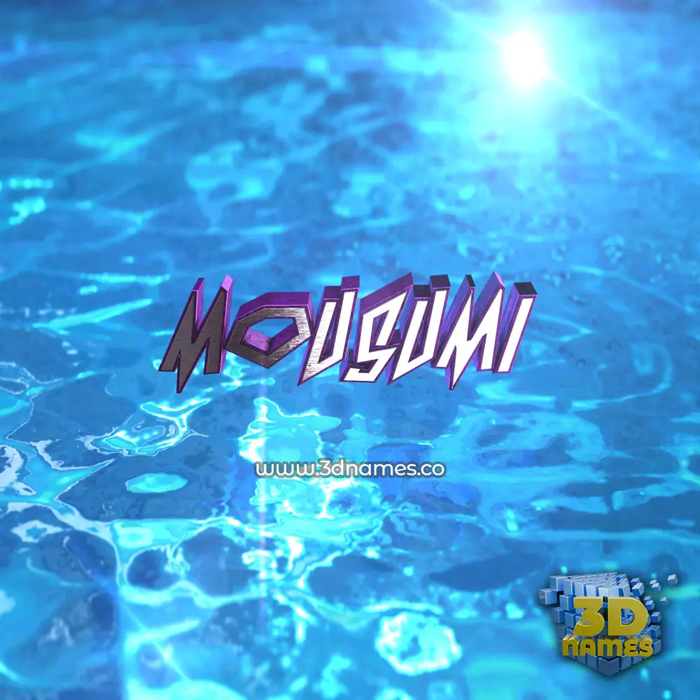 mousumi in Water 2015 style - 3D name wallpaper