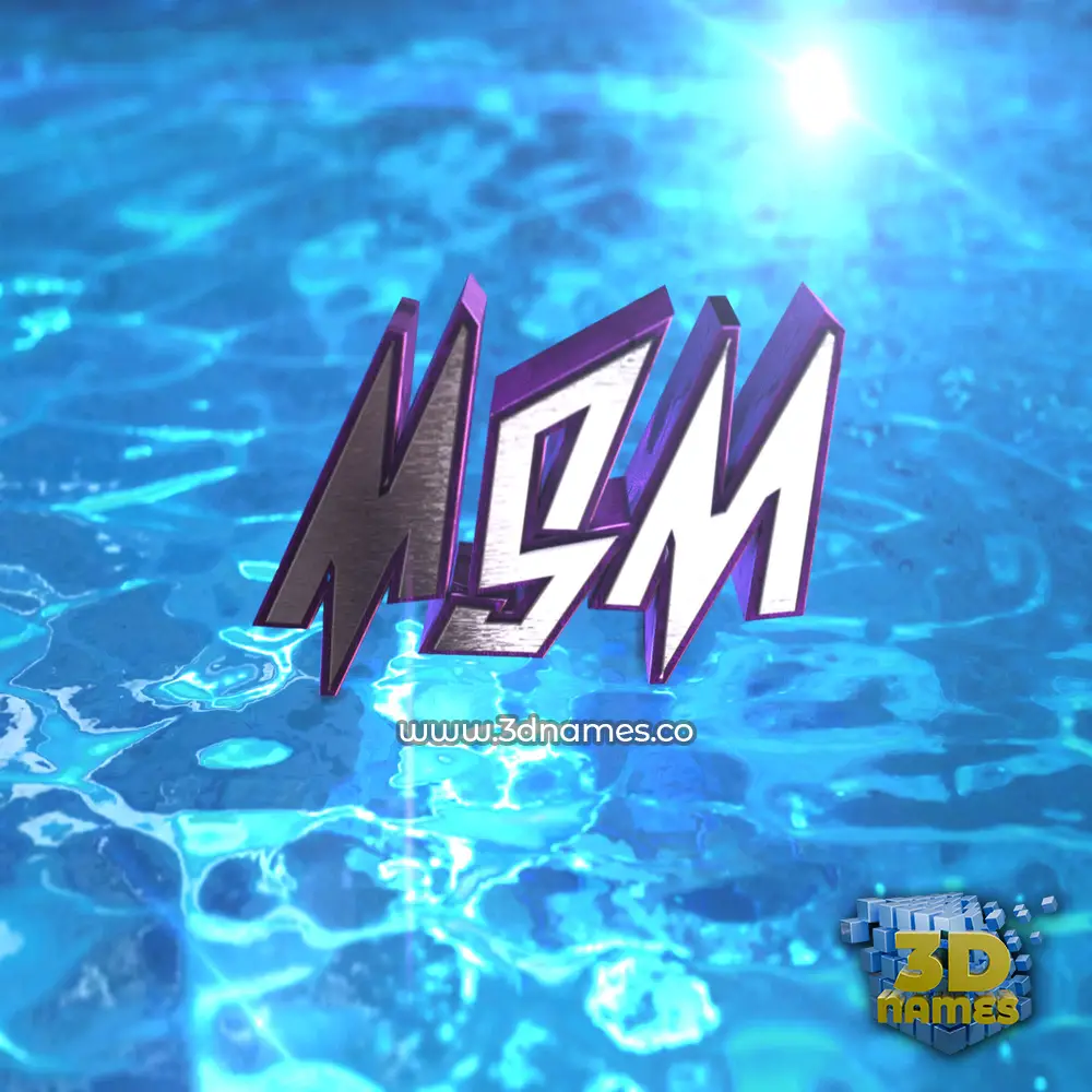 msm in Water 2015 style - 3D name wallpaper