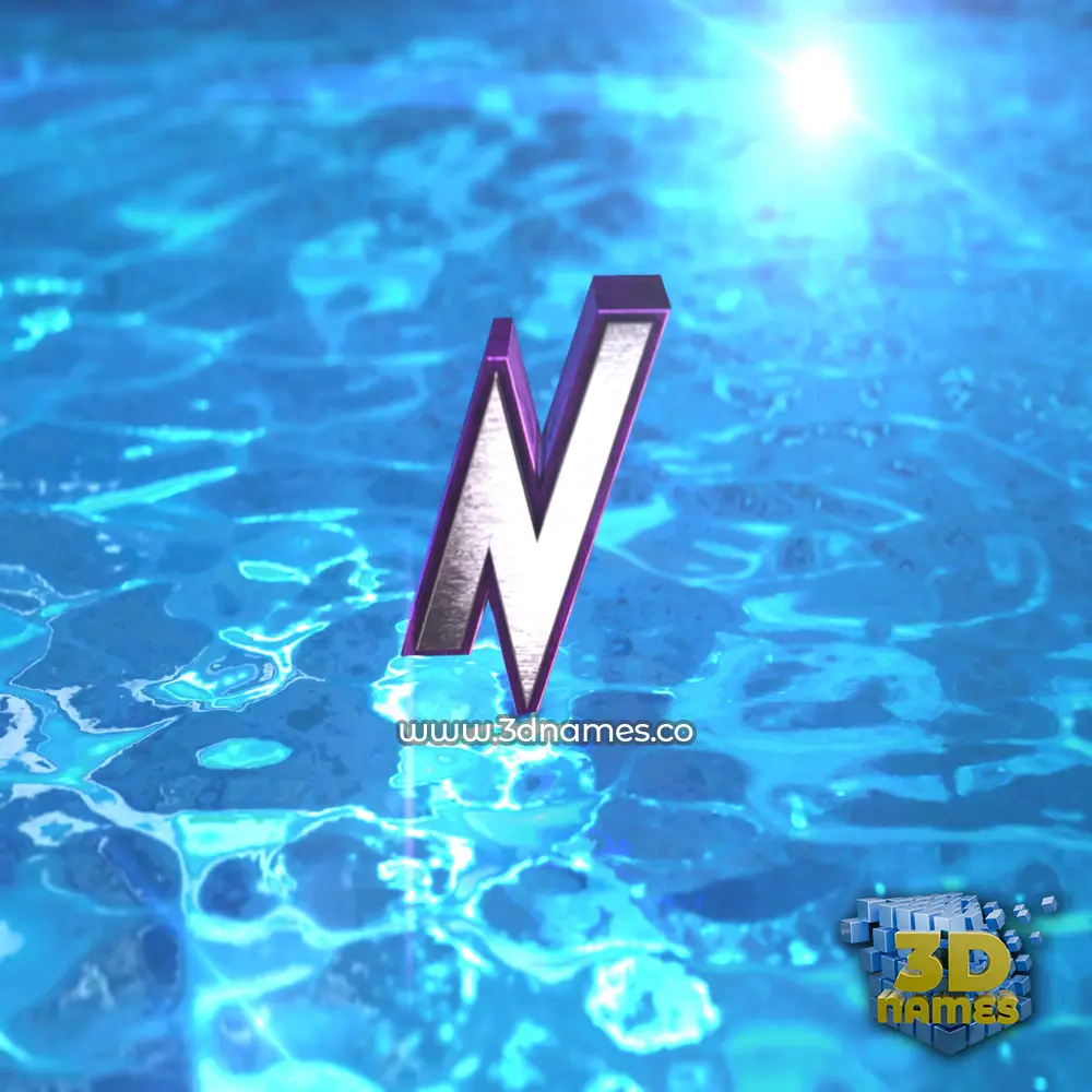 n in Water 2015 style - 3D name wallpaper