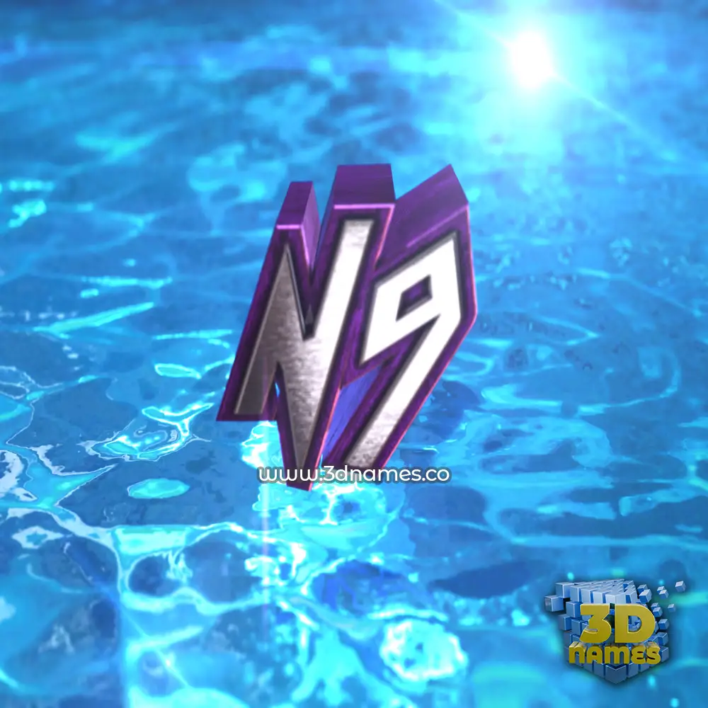n9 in Water 2015 style - 3D name wallpaper