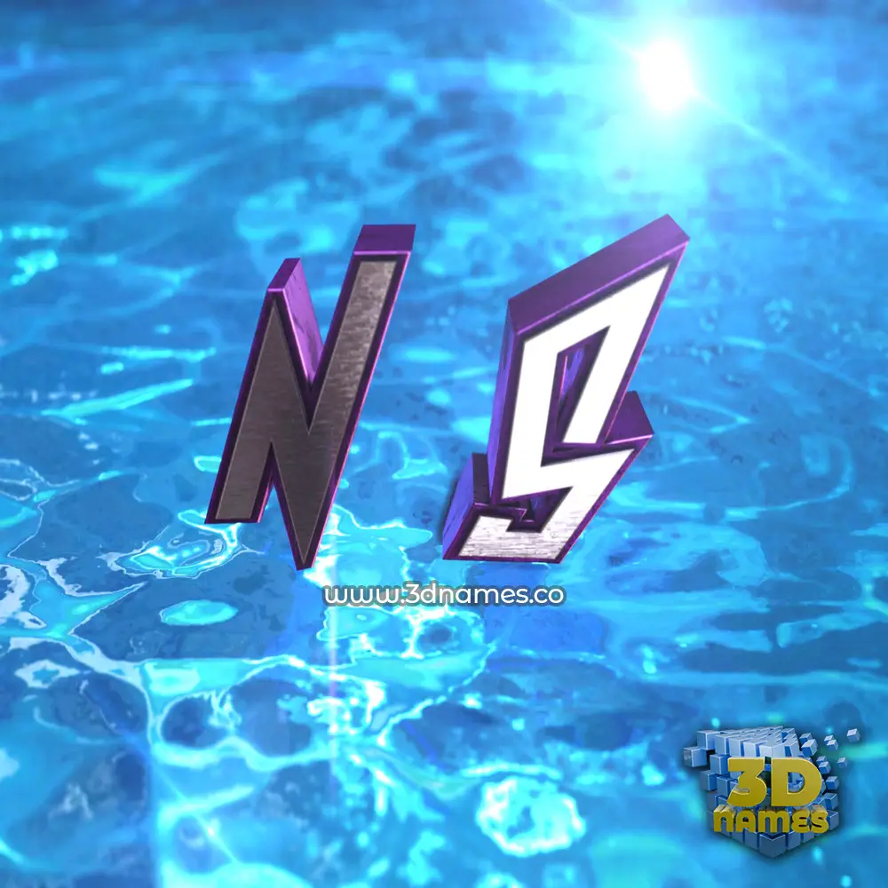 n s in Water 2015 style - 3D name wallpaper