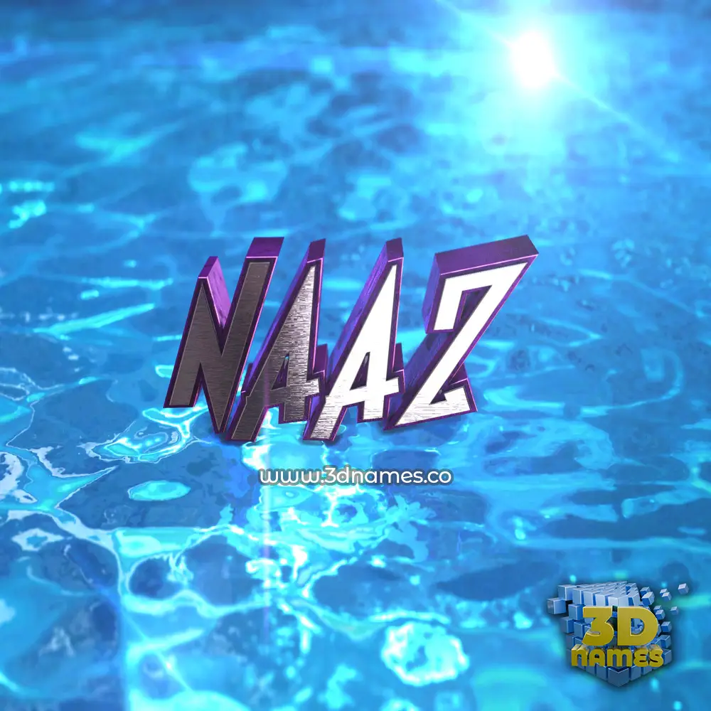 naaz in Water 2015 style - 3D name wallpaper