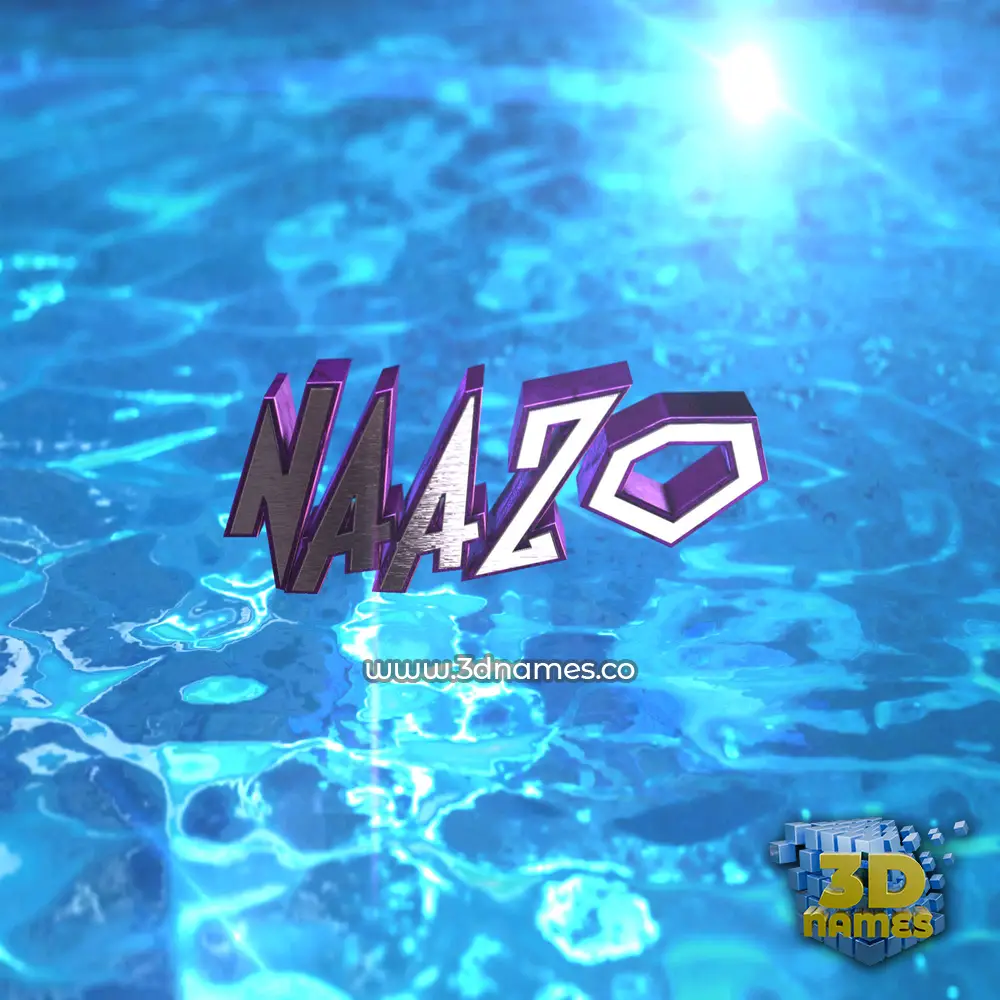 naazo in Water 2015 style - 3D name wallpaper