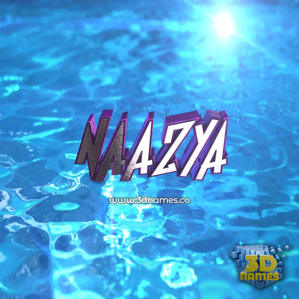naazya in Water 2015 style - 3D name wallpaper