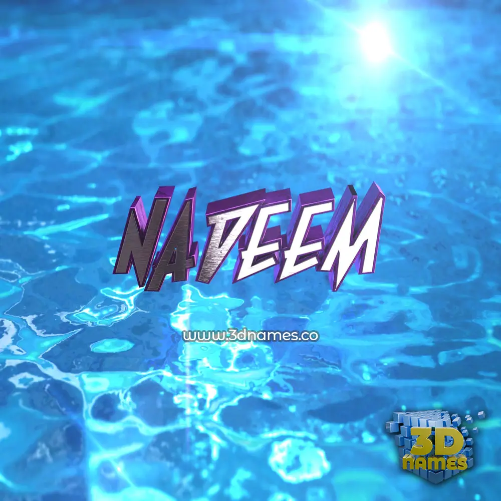 nadeem in Water 2015 style - 3D name wallpaper