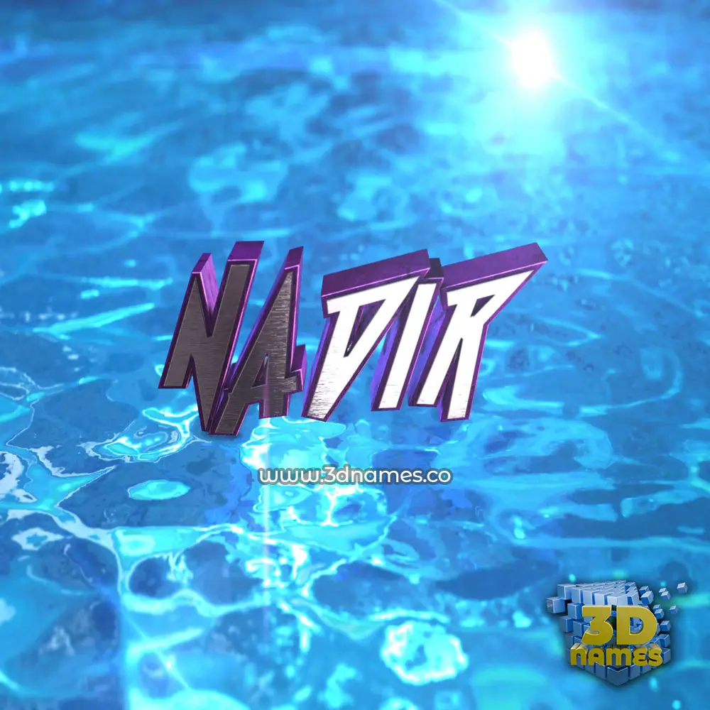 nadir in Water 2015 style - 3D name wallpaper