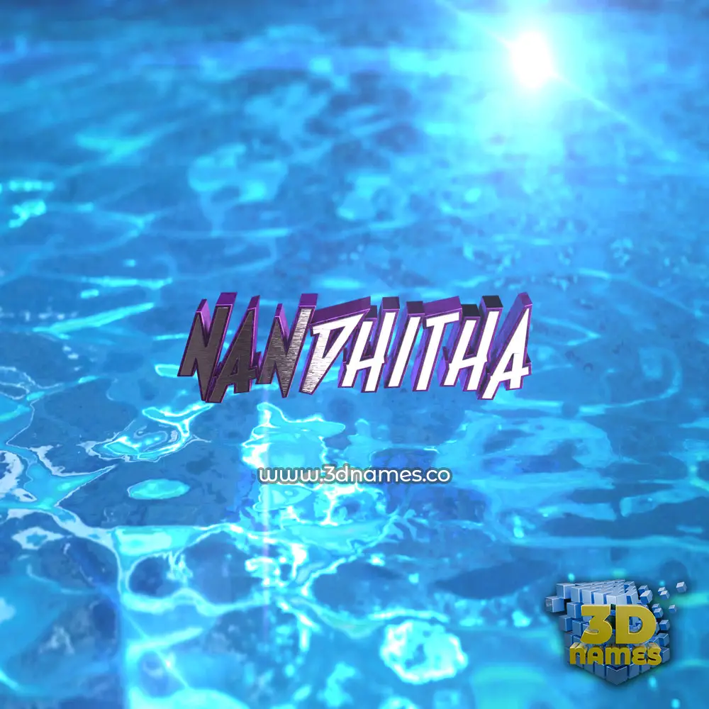 nandhitha in Water 2015 style - 3D name wallpaper