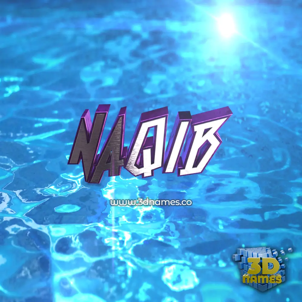 naqib in Water 2015 style - 3D name wallpaper