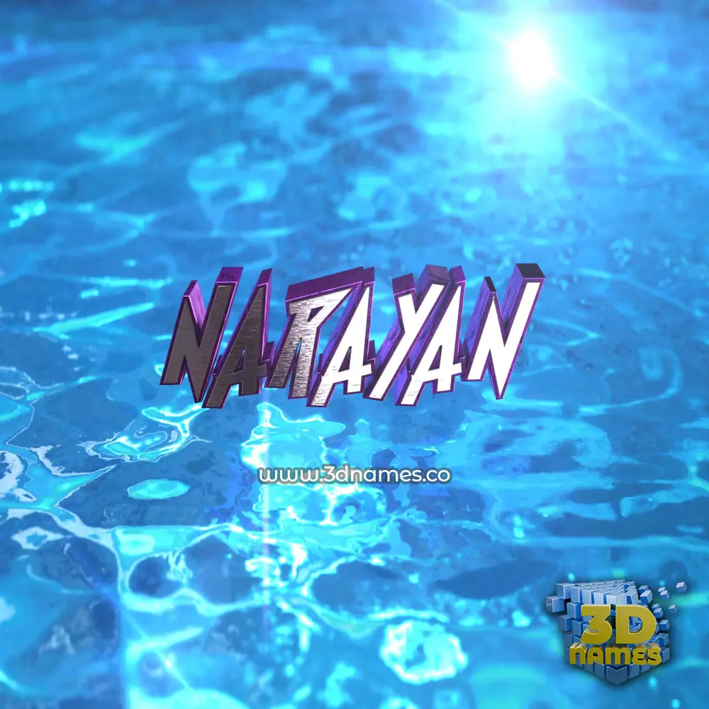 narayan in Water 2015 style - 3D name wallpaper