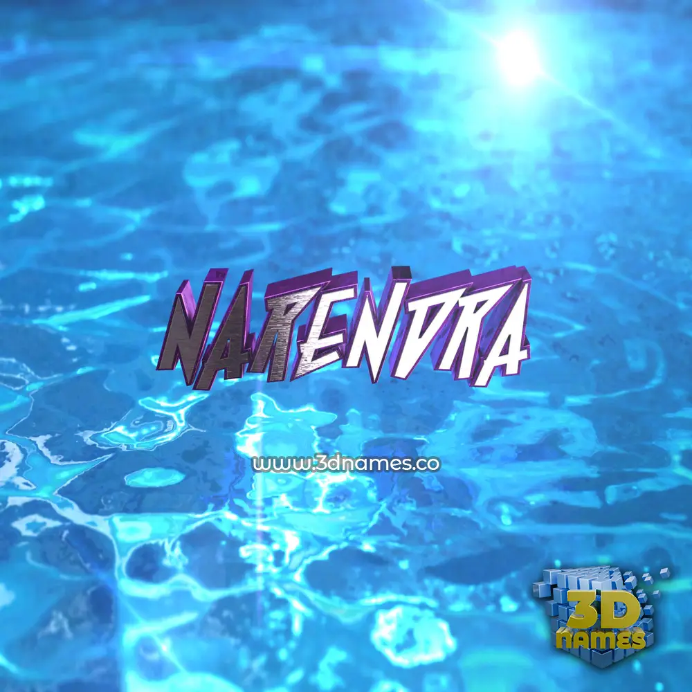 narendra in Water 2015 style - 3D name wallpaper