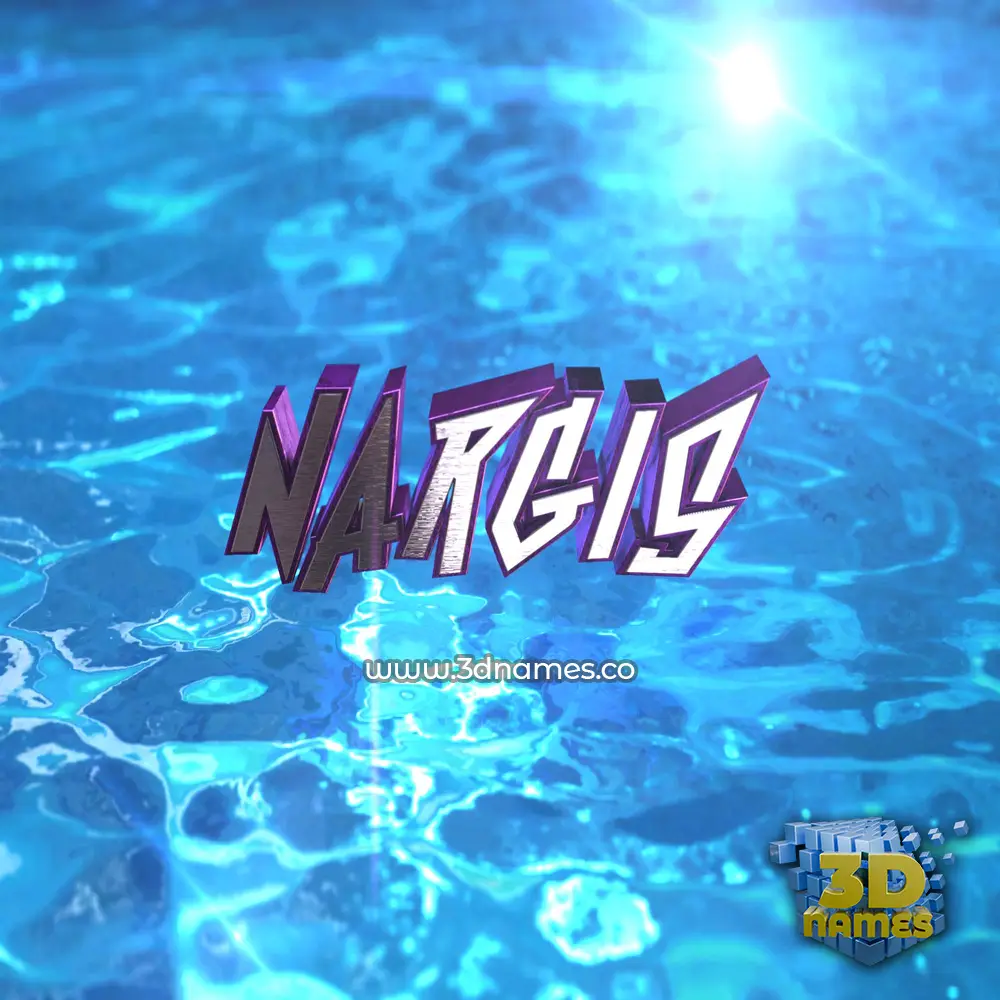 nargis in Water 2015 style - 3D name wallpaper
