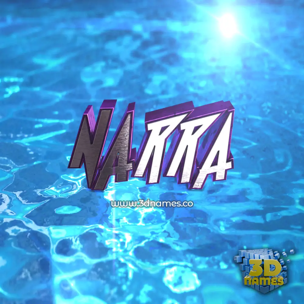 narra in Water 2015 style - 3D name wallpaper