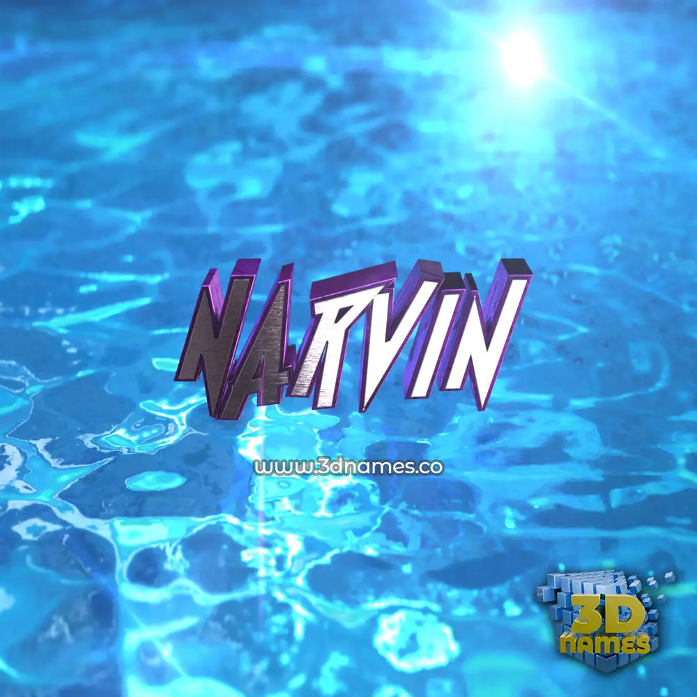 narvin in Water 2015 style - 3D name wallpaper