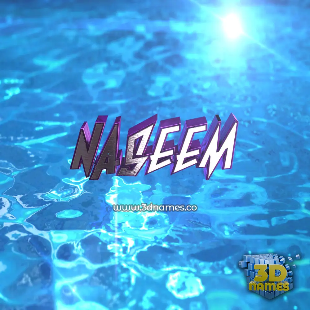 naseem in Water 2015 style - 3D name wallpaper