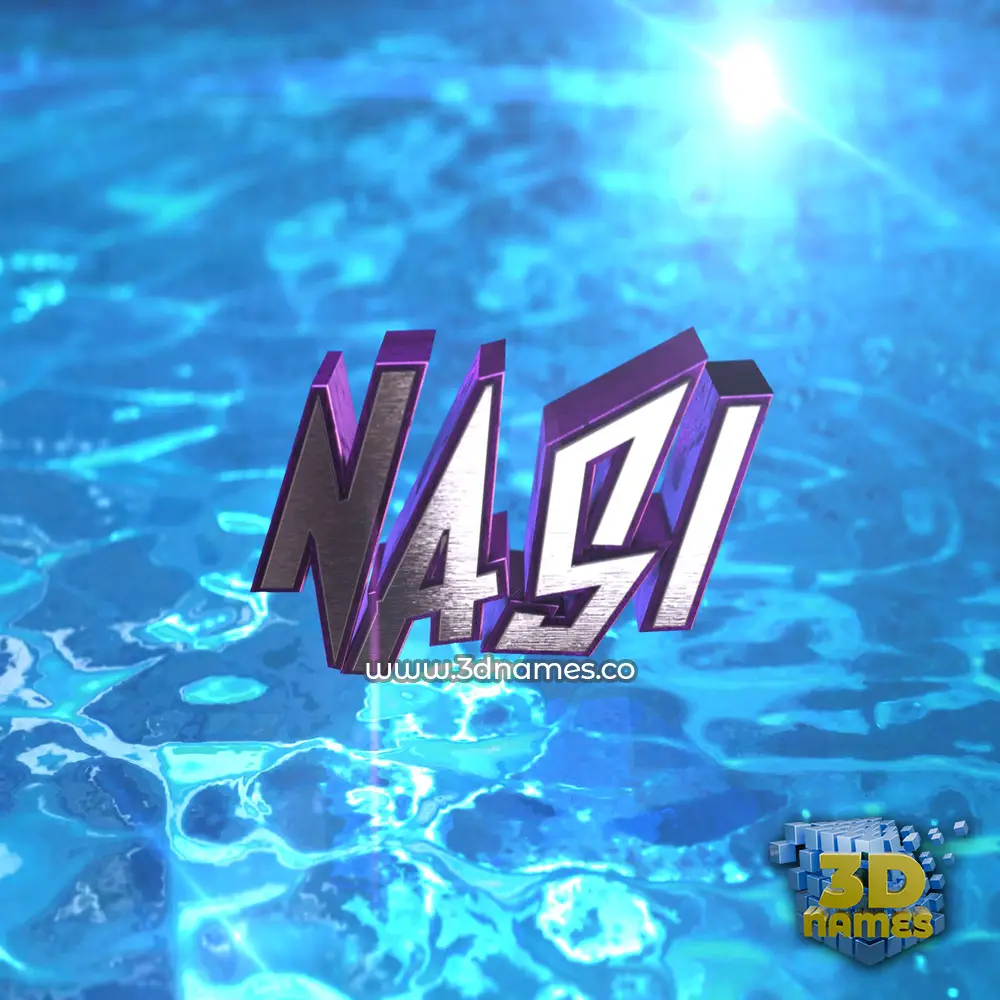 nasi in Water 2015 style - 3D name wallpaper