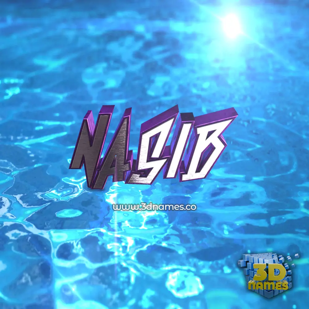 nasib in Water 2015 style - 3D name wallpaper