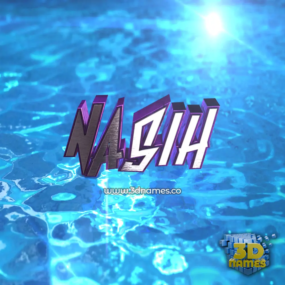 nasih in Water 2015 style - 3D name wallpaper