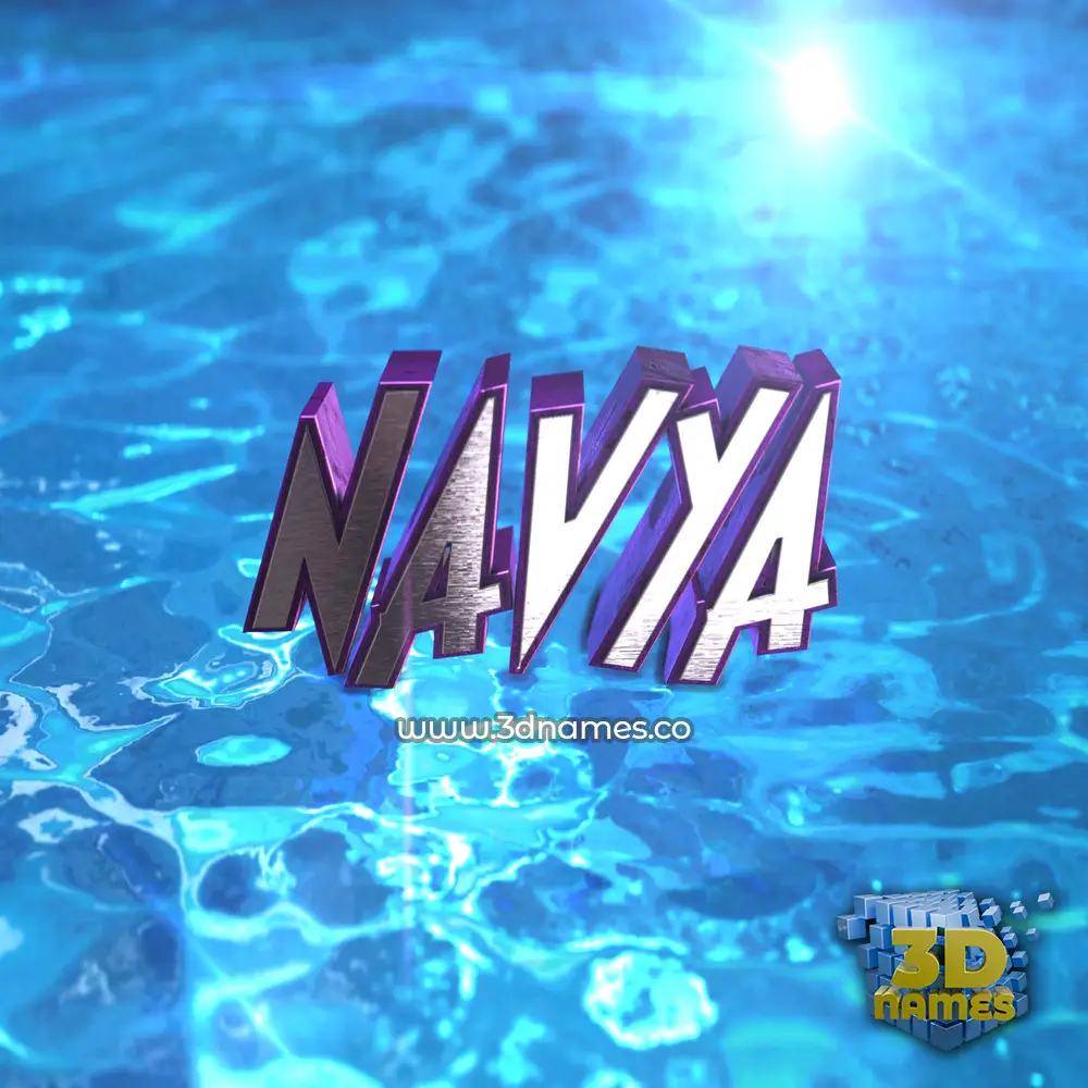 navya in Water 2015 style - 3D name wallpaper