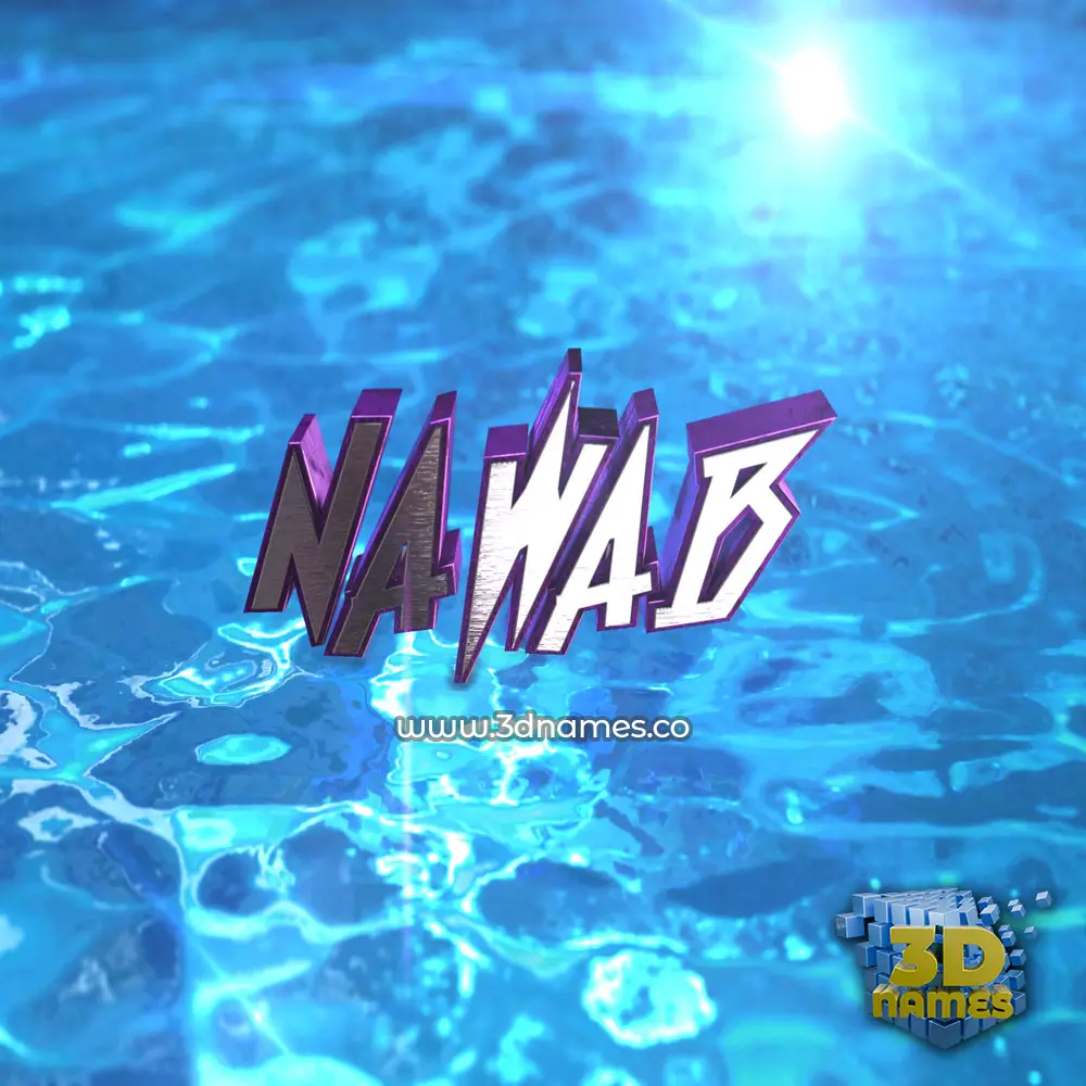 nawab in Water 2015 style - 3D name wallpaper