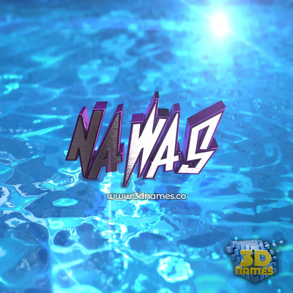 nawas in Water 2015 style - 3D name wallpaper