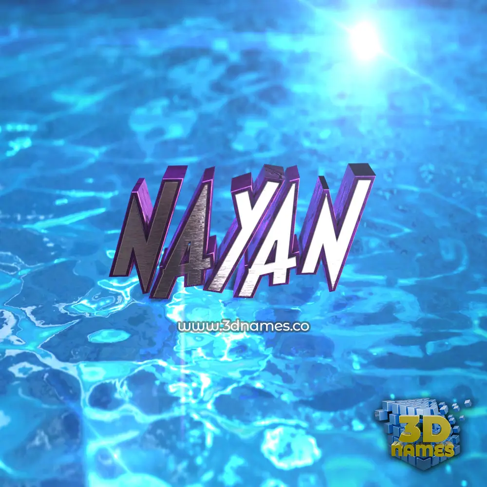 nayan in Water 2015 style - 3D name wallpaper
