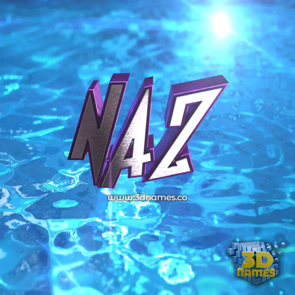 naz in Water 2015 style - 3D name wallpaper