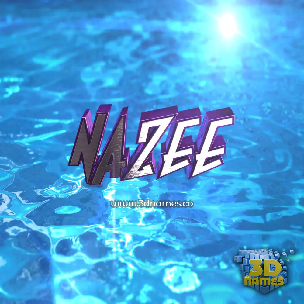 nazee in Water 2015 style - 3D name wallpaper