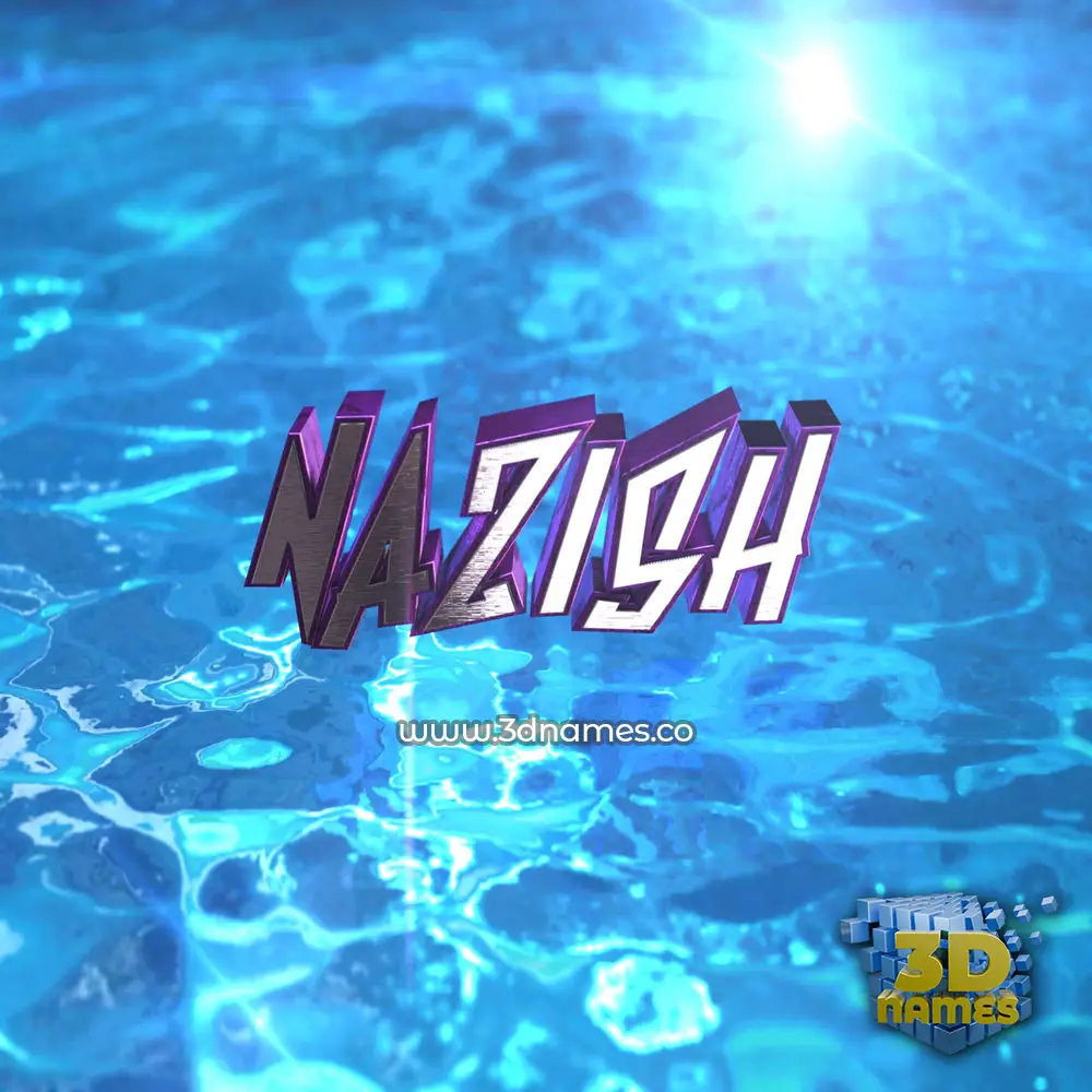 nazish in Water 2015 style - 3D name wallpaper