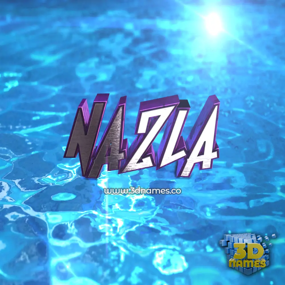 nazla in Water 2015 style - 3D name wallpaper