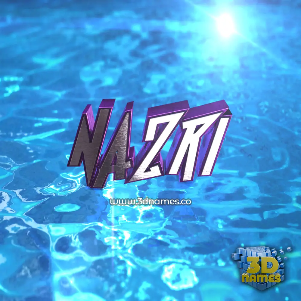 nazri in Water 2015 style - 3D name wallpaper