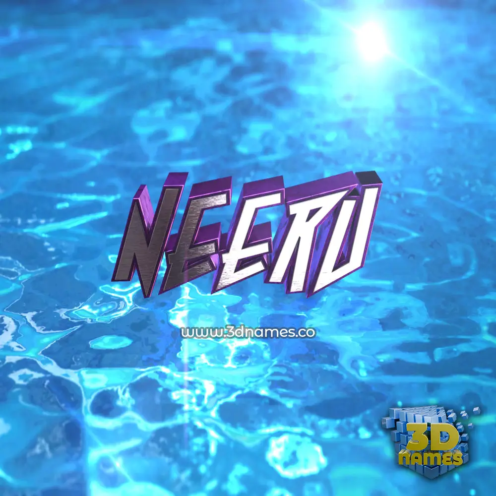 neeru in Water 2015 style - 3D name wallpaper