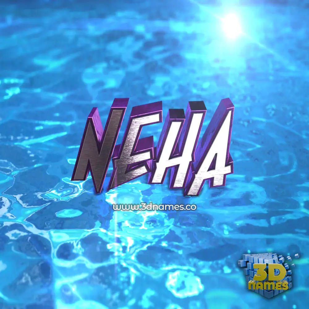 neha in Water 2015 style - 3D name wallpaper