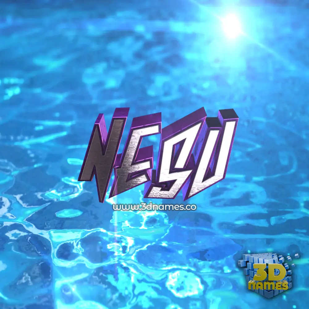 nesu in Water 2015 style - 3D name wallpaper