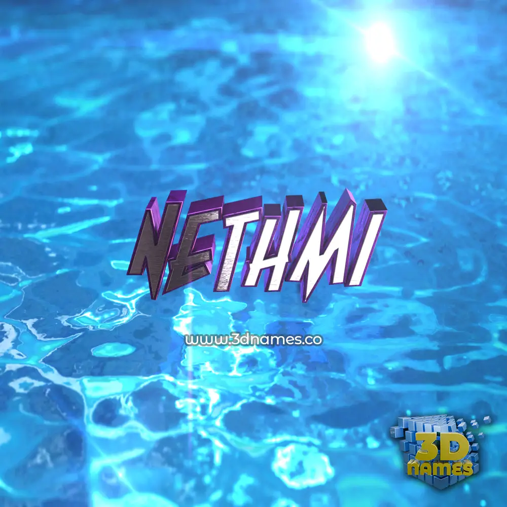 nethmi in Water 2015 style - 3D name wallpaper