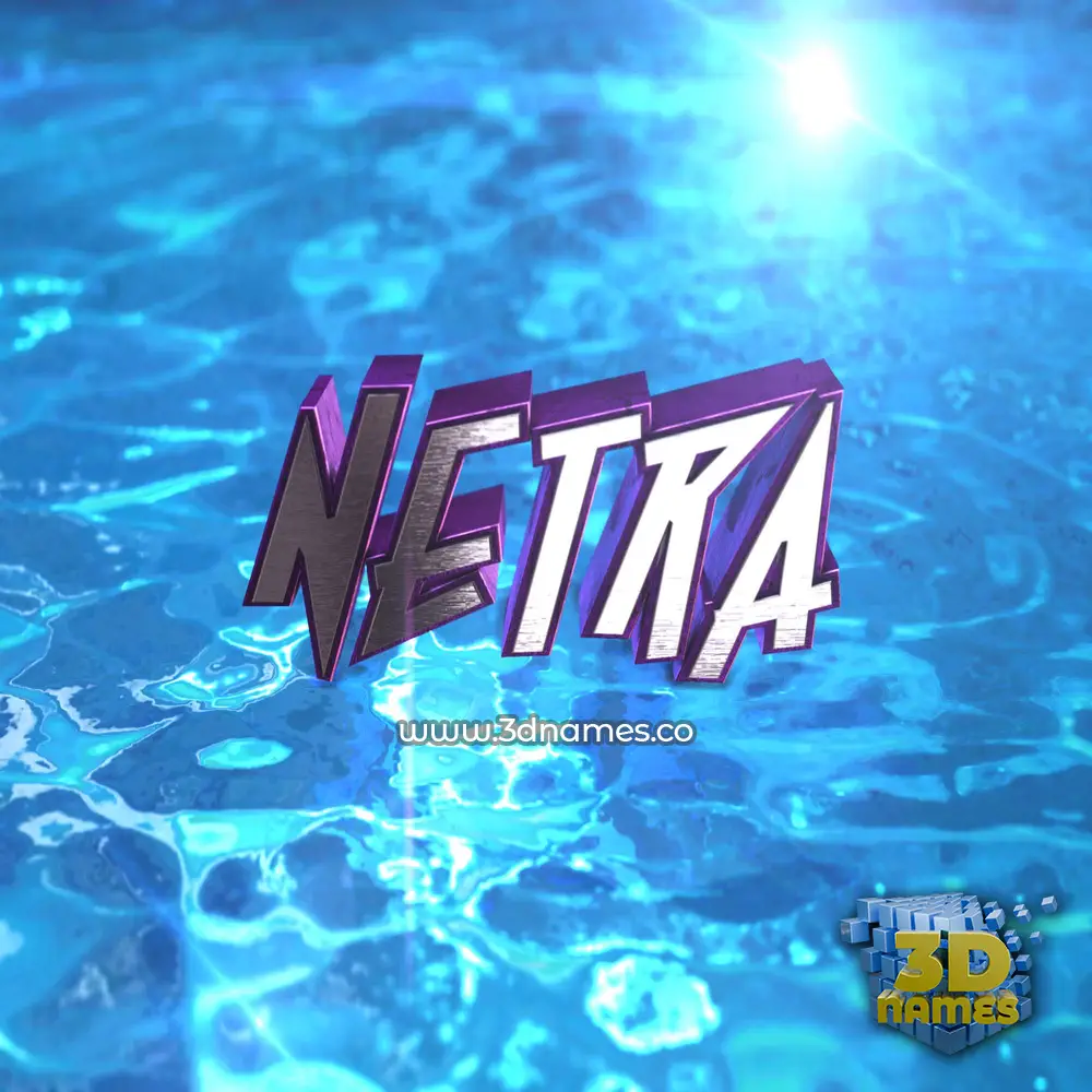 netra in Water 2015 style - 3D name wallpaper