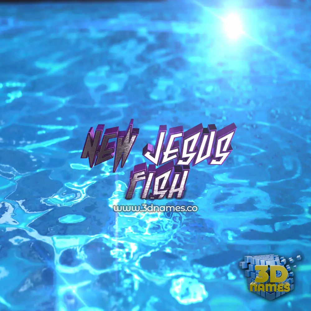 new jesus fish in Water 2015 style - 3D name wallpaper