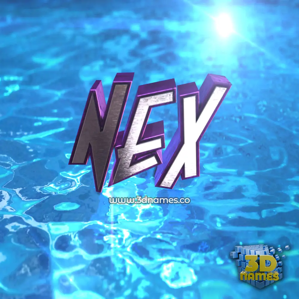 nex in Water 2015 style - 3D name wallpaper