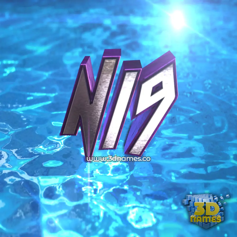 ni9 in Water 2015 style - 3D name wallpaper