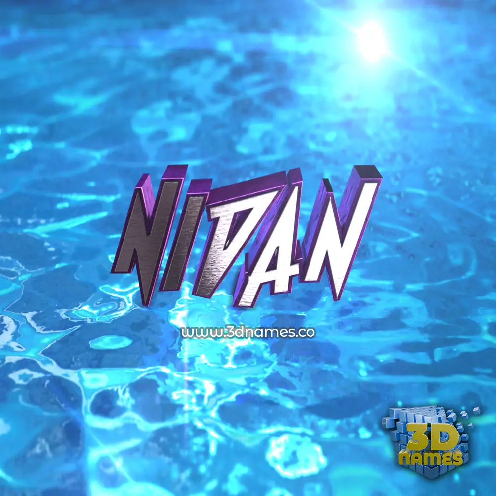 nidan in Water 2015 style - 3D name wallpaper
