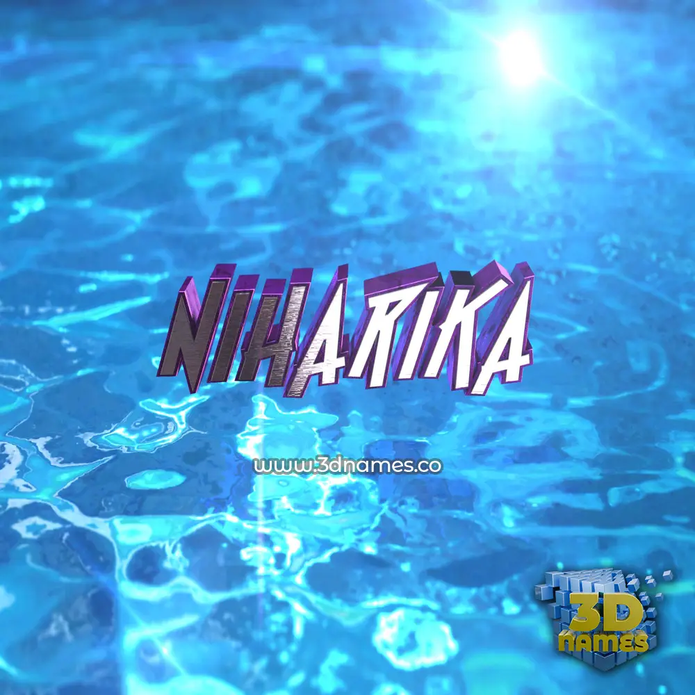 niharika in Water 2015 style - 3D name wallpaper
