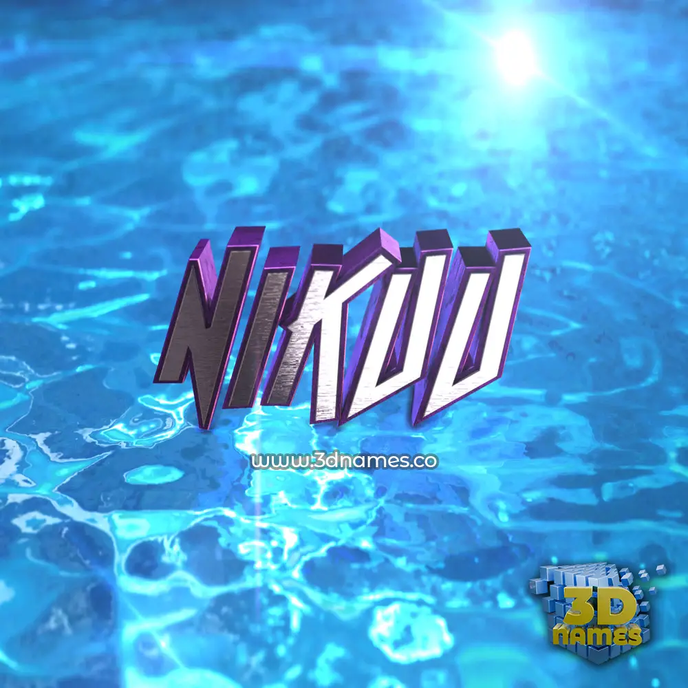 nikuu in Water 2015 style - 3D name wallpaper