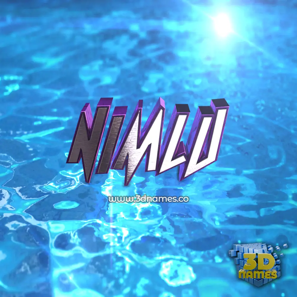 nimlu in Water 2015 style - 3D name wallpaper