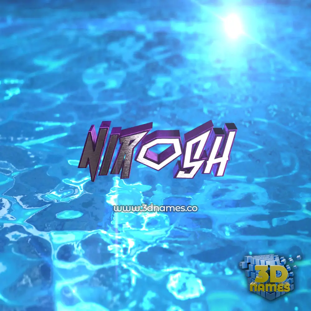 nirosh in Water 2015 style - 3D name wallpaper