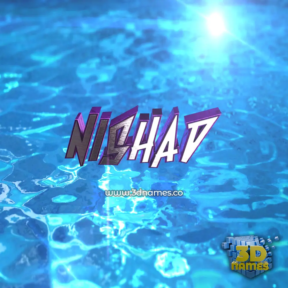 nishad in Water 2015 style - 3D name wallpaper