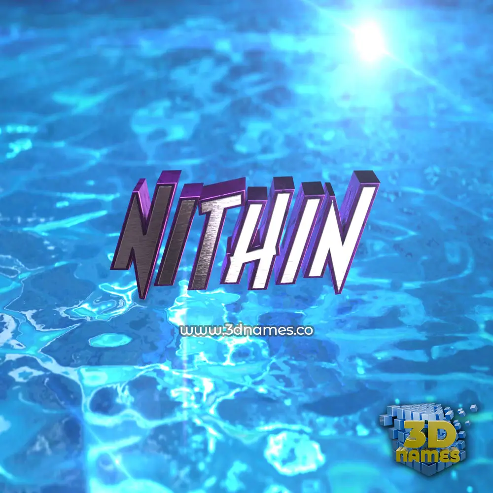 nithin in Water 2015 style - 3D name wallpaper
