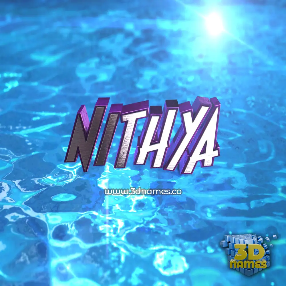 nithya in Water 2015 style - 3D name wallpaper