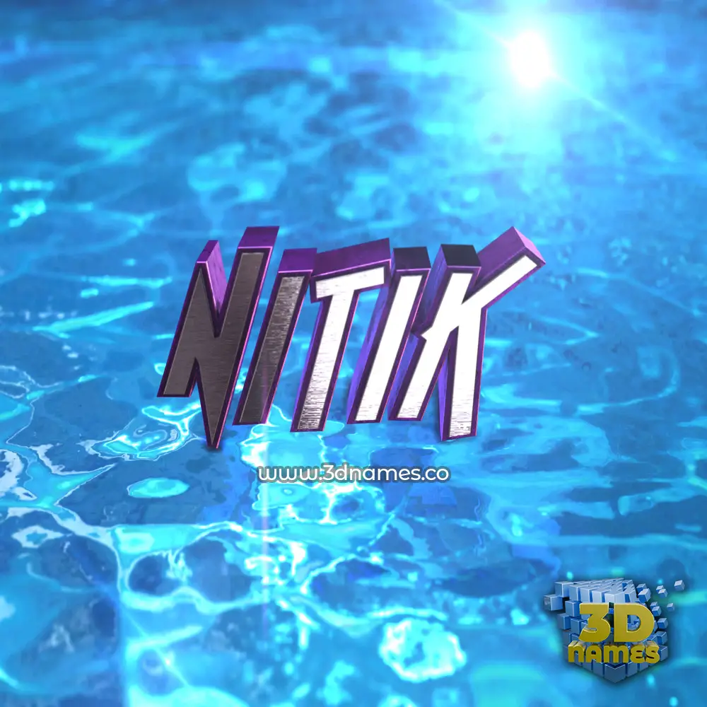 nitik in Water 2015 style - 3D name wallpaper
