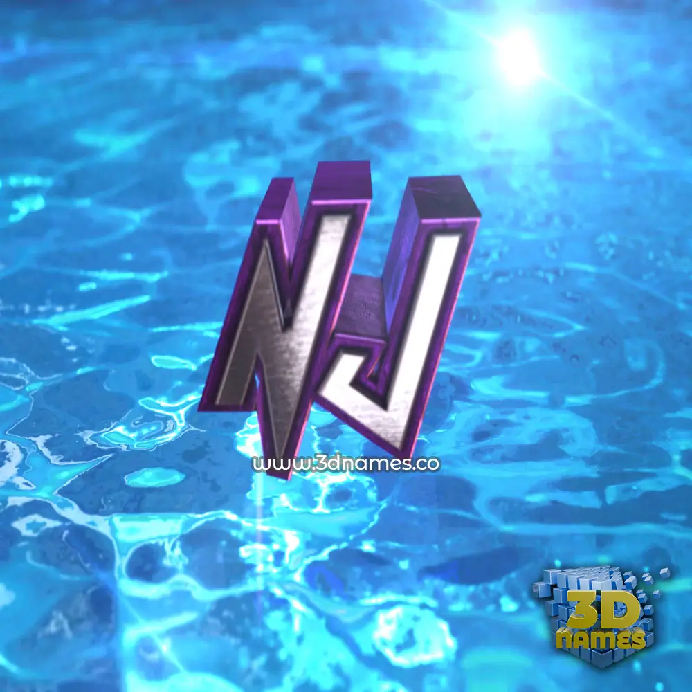 nj in Water 2015 style - 3D name wallpaper