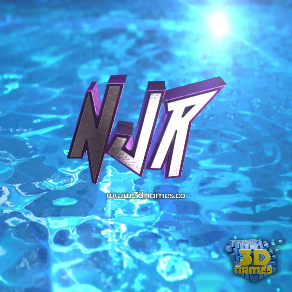 njr in Water 2015 style - 3D name wallpaper