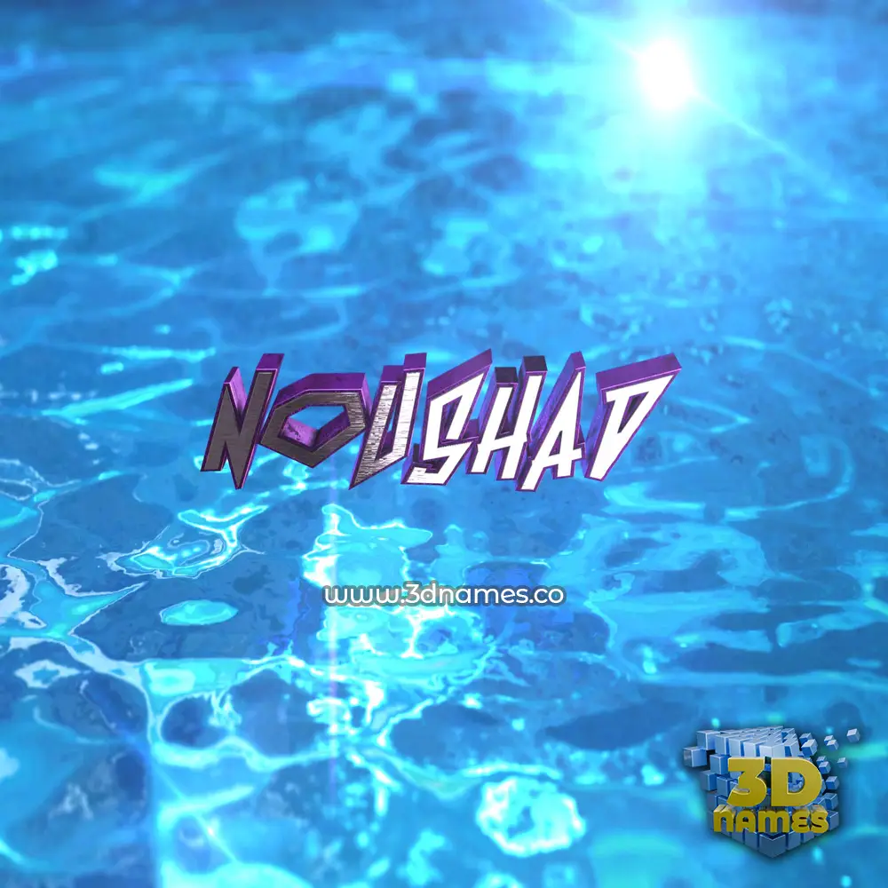 noushad in Water 2015 style - 3D name wallpaper